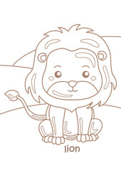 Vocabulary Alphabet L For Lion Coloring Pages A4 for Kids and Adult