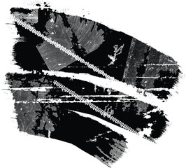 Obraz premium Grunge Paint Roller . Vector brush Stroke . Distressed banner . Red stripes , paintbrush collection . Modern Textured shape . Dry border in Black . Bulge lines