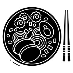 Fototapeta premium Outlined Ramen soup icon