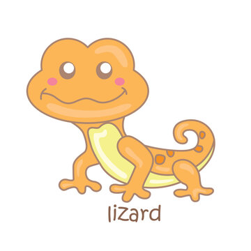 Vocabulary Alphabet L For Lizard Illustration Vector Clipart