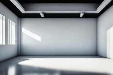 Obraz premium A stark white room with minimalistic interior design, perfect for capturing any desired shot without distractions from people, made with generative ai