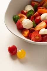 salad with tomatoes and mozzarella cheese
