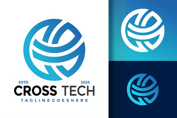 Vector Cross Technology Business Creative Modern Logo