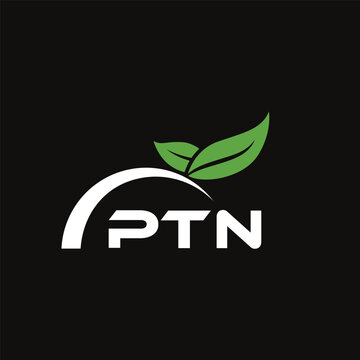 PTN letter nature logo design on black background. PTN creative initials letter leaf logo concept. PTN letter design.