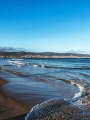 Waves sea resort landscape background