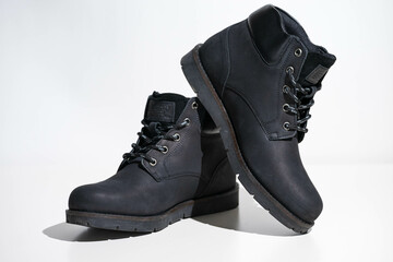 black leather boots