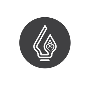 abstract G letter gunungan wayang concept design icon vector template