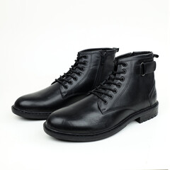 black leather boots