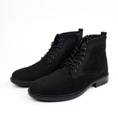 black leather boots