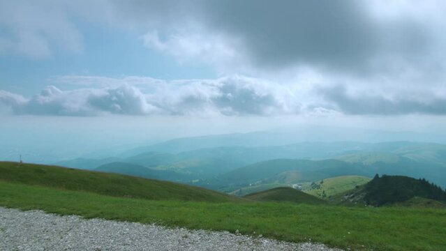 Beautiful panorama from Monte Grappa in summer
