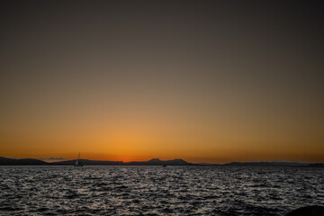 sunset to the sea in summer