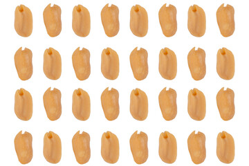 Salted roasted peanuts isolated on transparent background