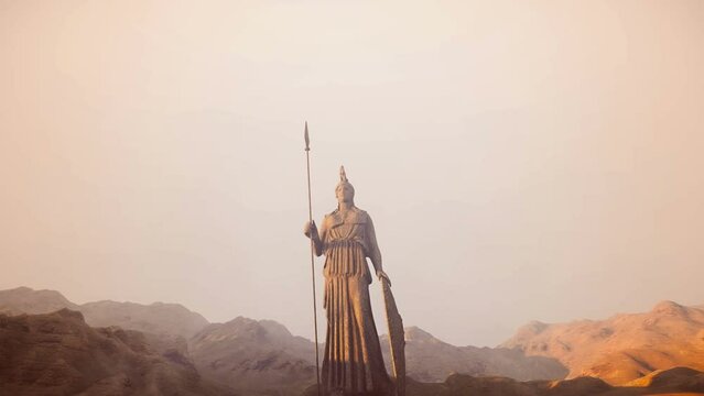 Athena Greek Statue 3D Video Animation