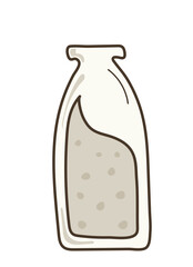 Glass bottles isolated on white background. doodle. clipart. vector illustration