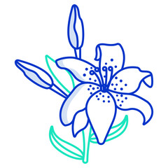 Fototapeta premium tiger lily flower icon