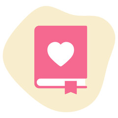 love diary icon, flat 