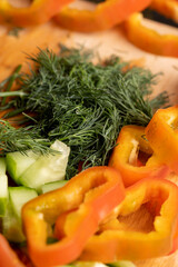 Sliced green fragrant dill, close up