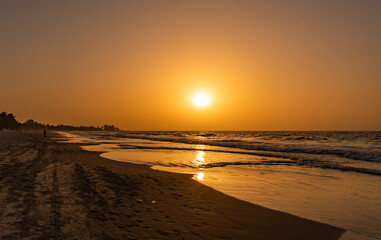 Obraz premium Sunset at the beach in The Gambia , Africa