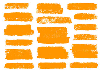 Set Siebzehn Orange Pinselstriche