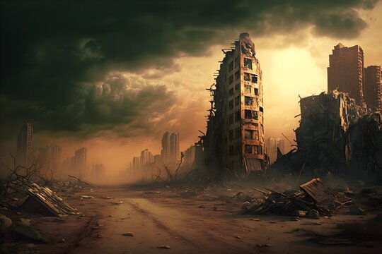 Destroyed city