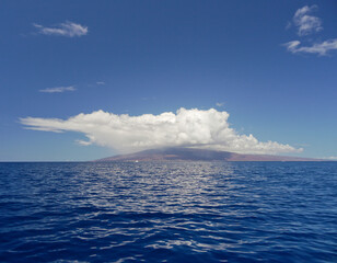 blue sky with cloud over island in the sea