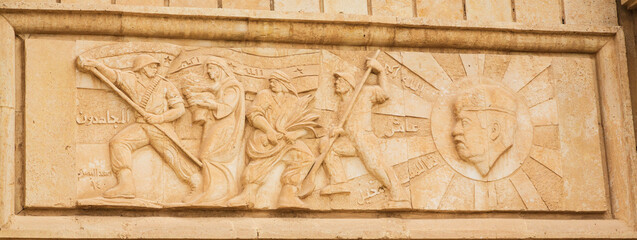 Detail of Former Saddam Hussein Palace ruins, Babylon, Iraq