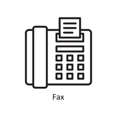 Fax Vector Outline icon Design illustration. Communication Symbol on White background EPS 10 File