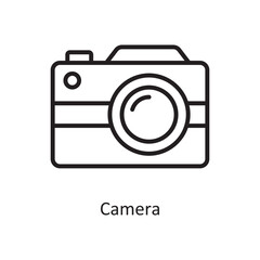 Camera Vector Outline icon Design illustration. Communication Symbol on White background EPS 10 File