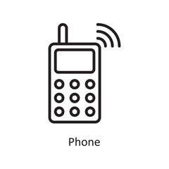 Phone  Vector Outline icon Design illustration. Communication Symbol on White background EPS 10 File