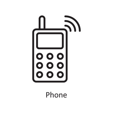 Phone  Vector Outline icon Design illustration. Communication Symbol on White background EPS 10 File