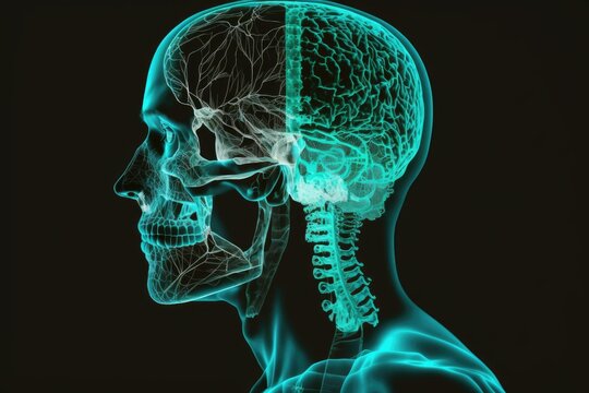 x ray image of skull, ai generated