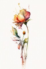 roses on white, ai generated