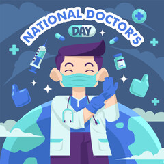 National doctor's day illustration concept