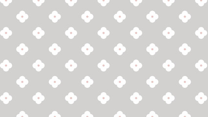 Grey seamless pattern with white flowers