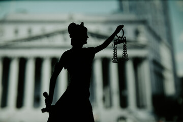 Silhouette of lady justice