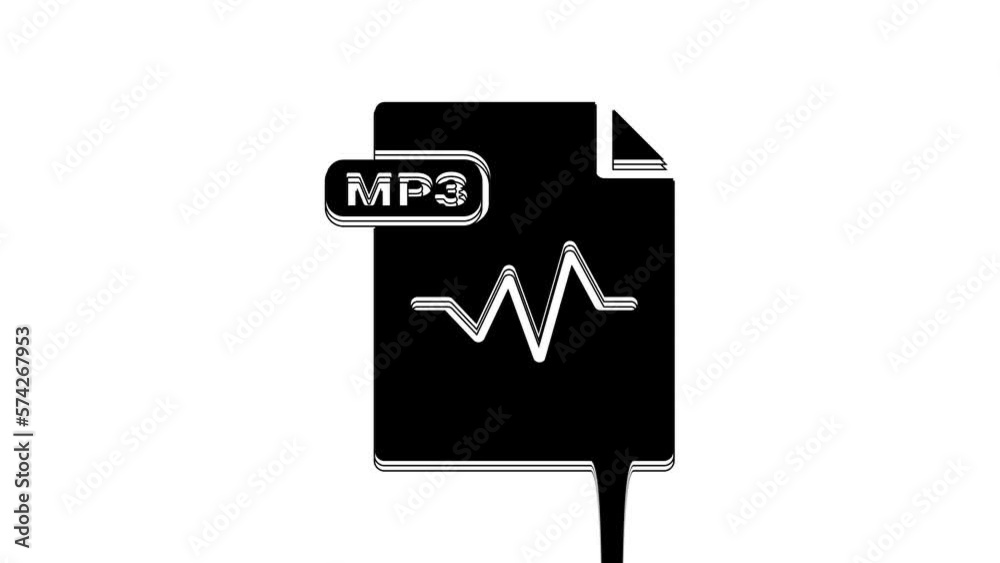 Canvas Prints black mp3 file document. download mp3 button icon isolated on white background. mp3 music format sig