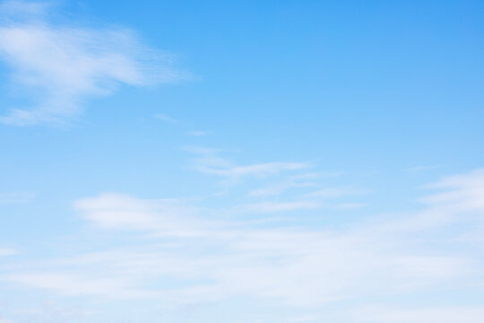 Fantastic soft white clouds against blue sky and copy space horizontal shape © phatthanit