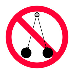 Do not play lato lato sign, children's game that is currently viral in Indonesia, vector illustration, isolated on white background © ADES-VECTOR