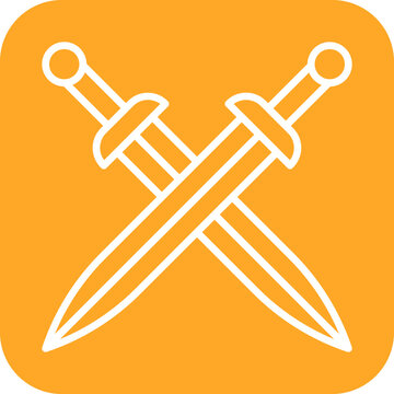 Two Crossed Swords Icon On Flat Color Circle Buttons Stock Illustration -  Download Image Now - iStock