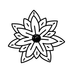 Obraz premium flower line on white background vector illustration using for decoration of text, cards, invitation. Sketch of leaves and flowers.