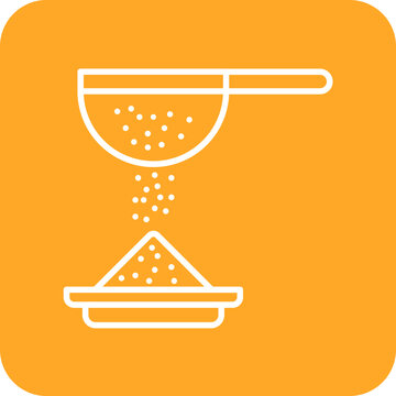 sieve sifting powder orange background clip art preview