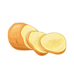 potato cut cartoon vector illustration color sign