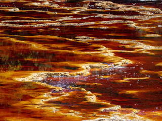 El Rio Tinto,  provincia de Hueva. Su color característico se debe a la  gran cantidad de sulfuros...