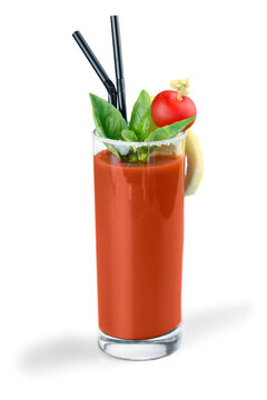 Cocktails on white: Bloody Mary.