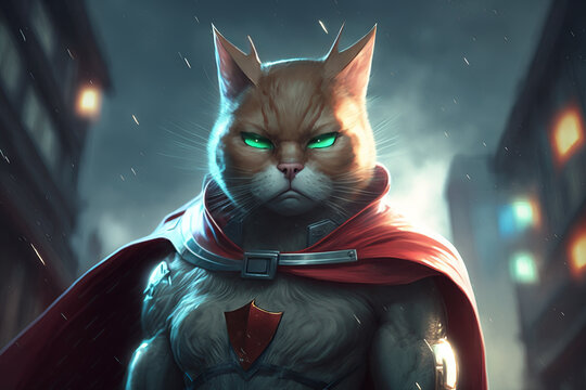 Cat superman concept
