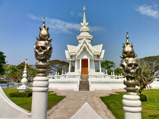 Fototapeta na wymiar Wat Rong Khun or the White temple of Chiang Rai Thailand