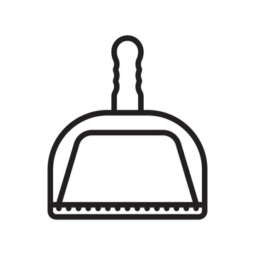 black dustpan icon on white background clip art preview