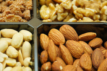 four types of nuts in a pack. 