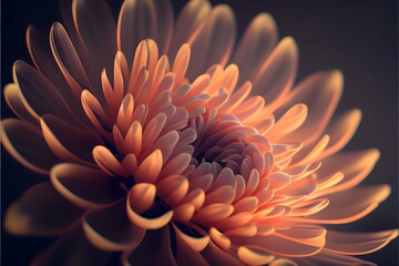 Hyper-Realistic Blooming Chrysanthemum Flower Wallpaper. Created by Generative AI