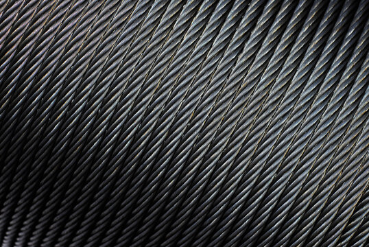 Steel cable texture. Steel wire rope or steel sling.Use for industrial or construction background.	